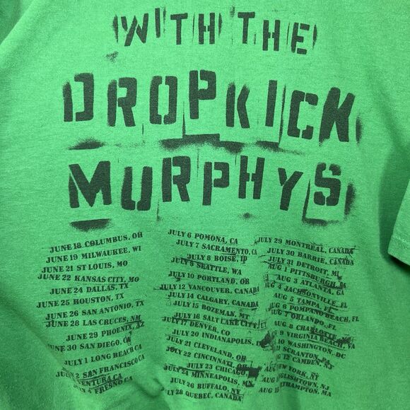 Dropkick Murphys Kiss Me Im Shi*faced Tour T Shirt Adult Size XL Green FOTL Best - Picture 8 of 8